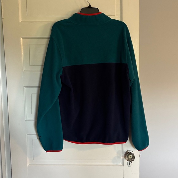 Lands' End Teal and Orange Fleece Pullover - Picture 5 of 5